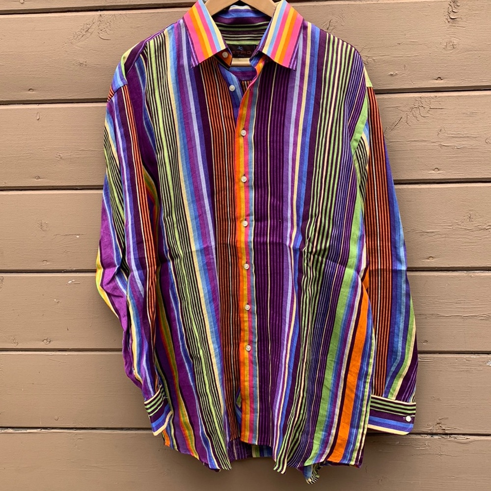 Vintage Mens Etro button down shirt.